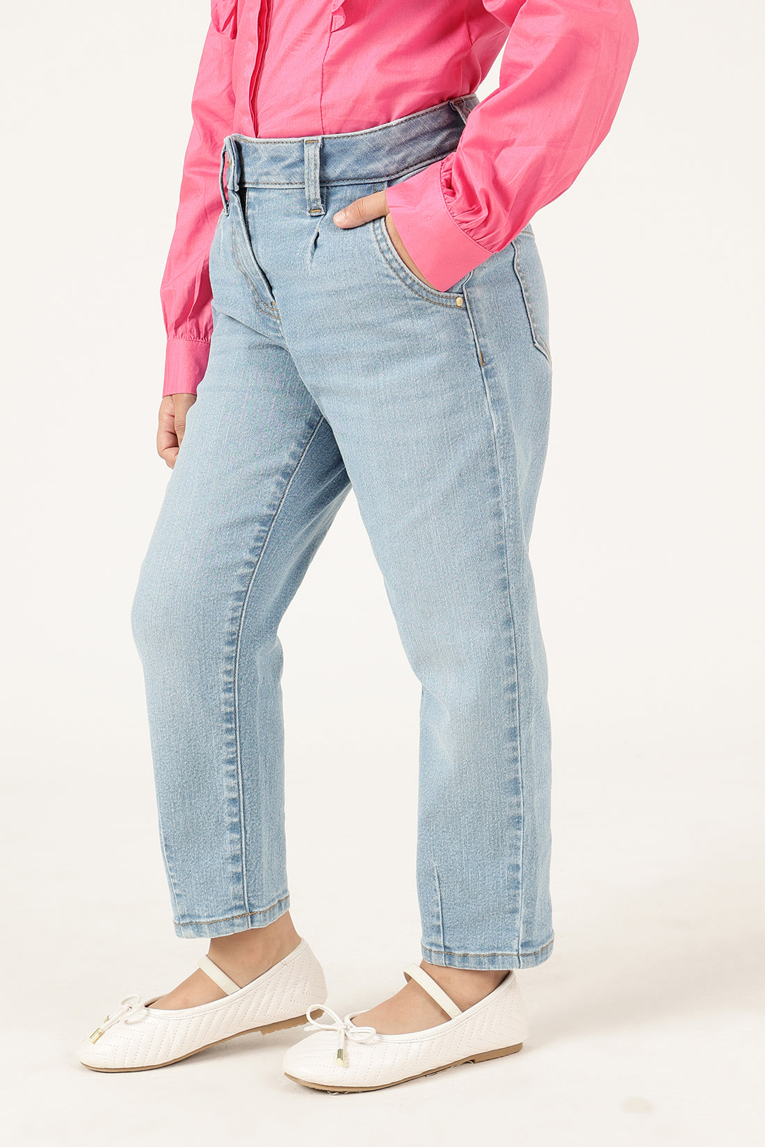 Girls Blue High Stretchable Denim Jeans