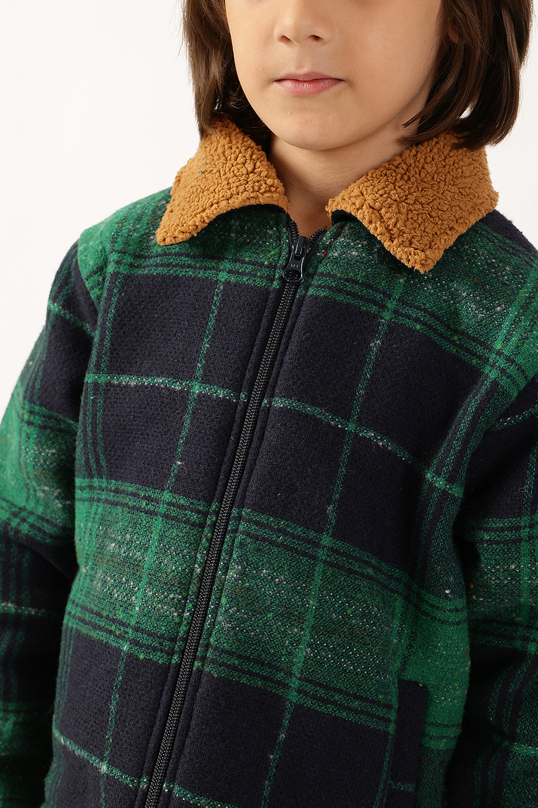Boys Green Checked Jacket One Friday
