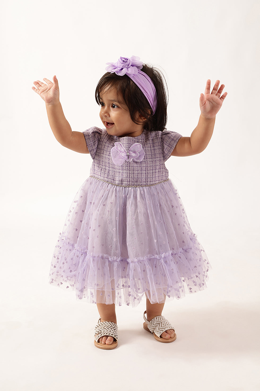 Baby Girls Lilac Boucle Dress