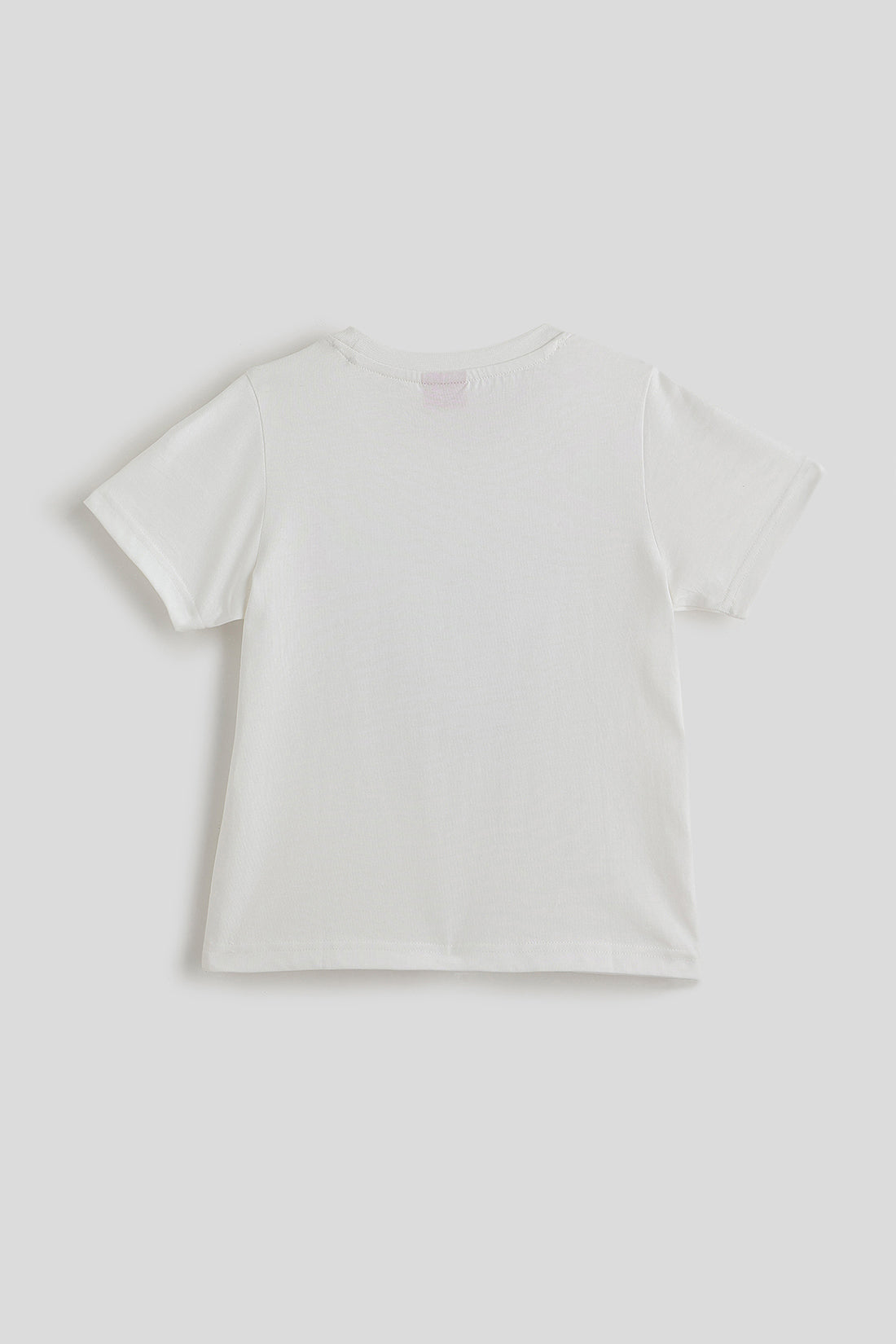 Girls Off White Solid T-shirt
