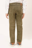 One Friday Varsity Chic Corduroy Green Trousers for Boys