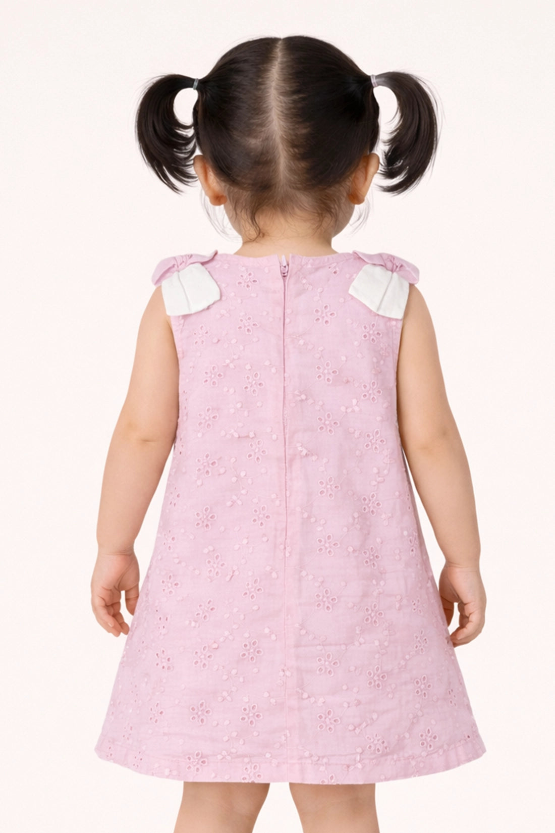 Baby Girls Pink Schiffli Cotton Dress