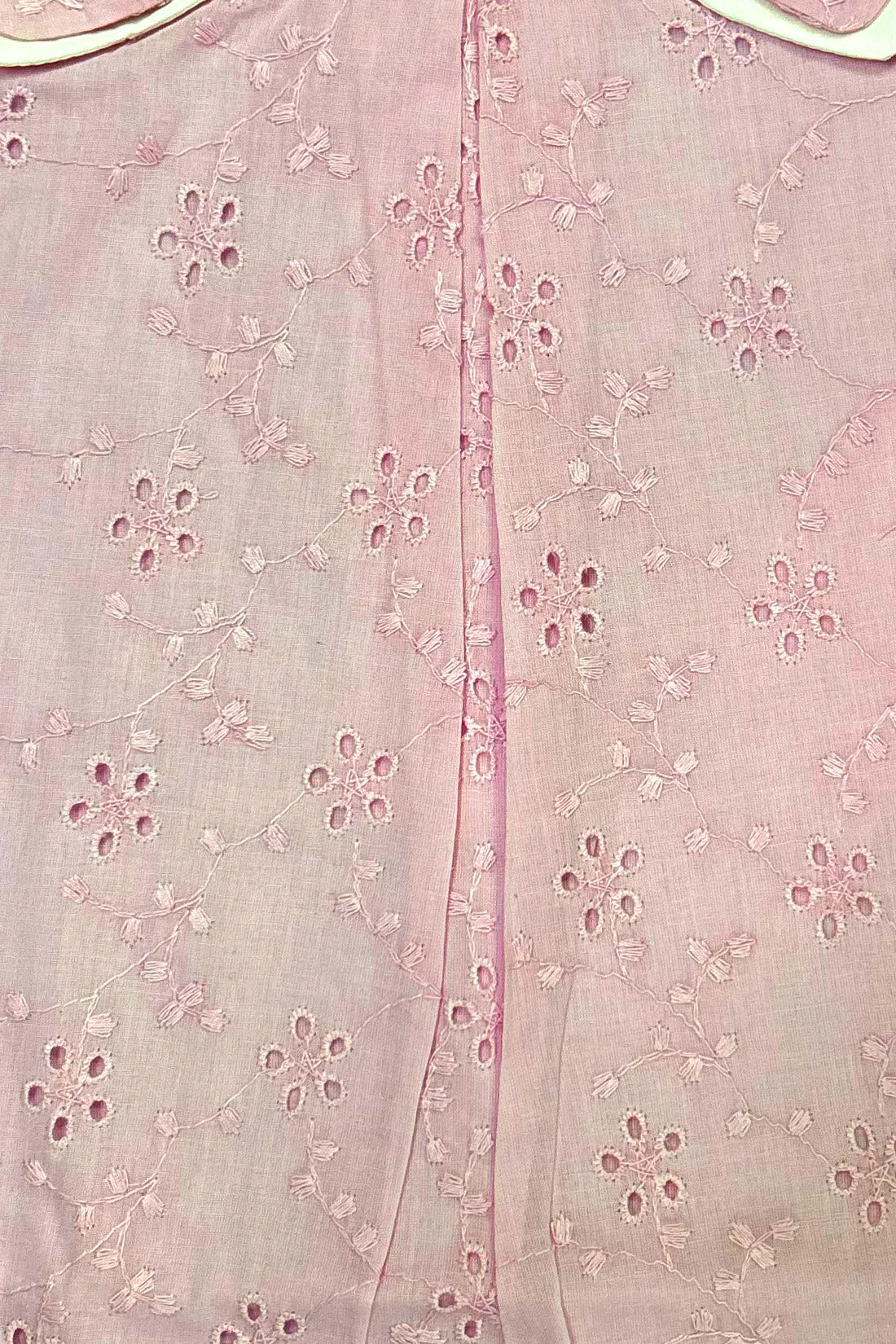 Baby Girls Pink Schiffli Cotton Dress