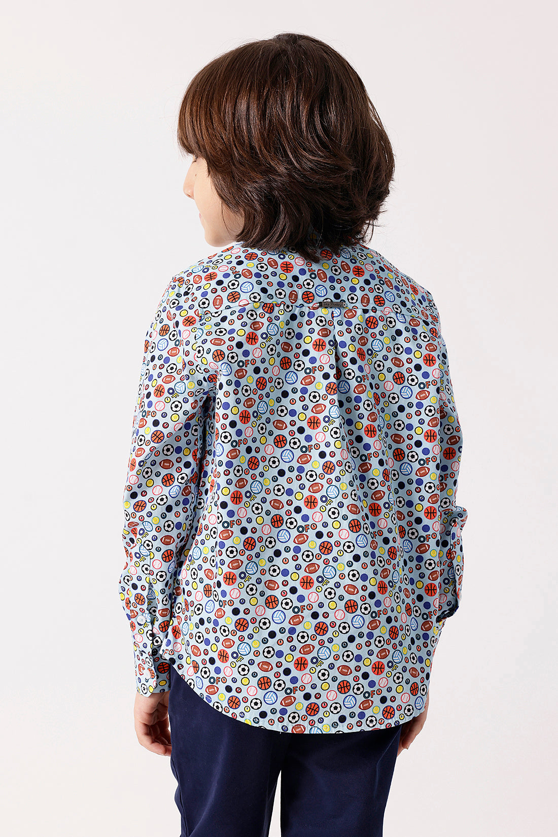 Boys Multicolor Printed Cotton Shirt