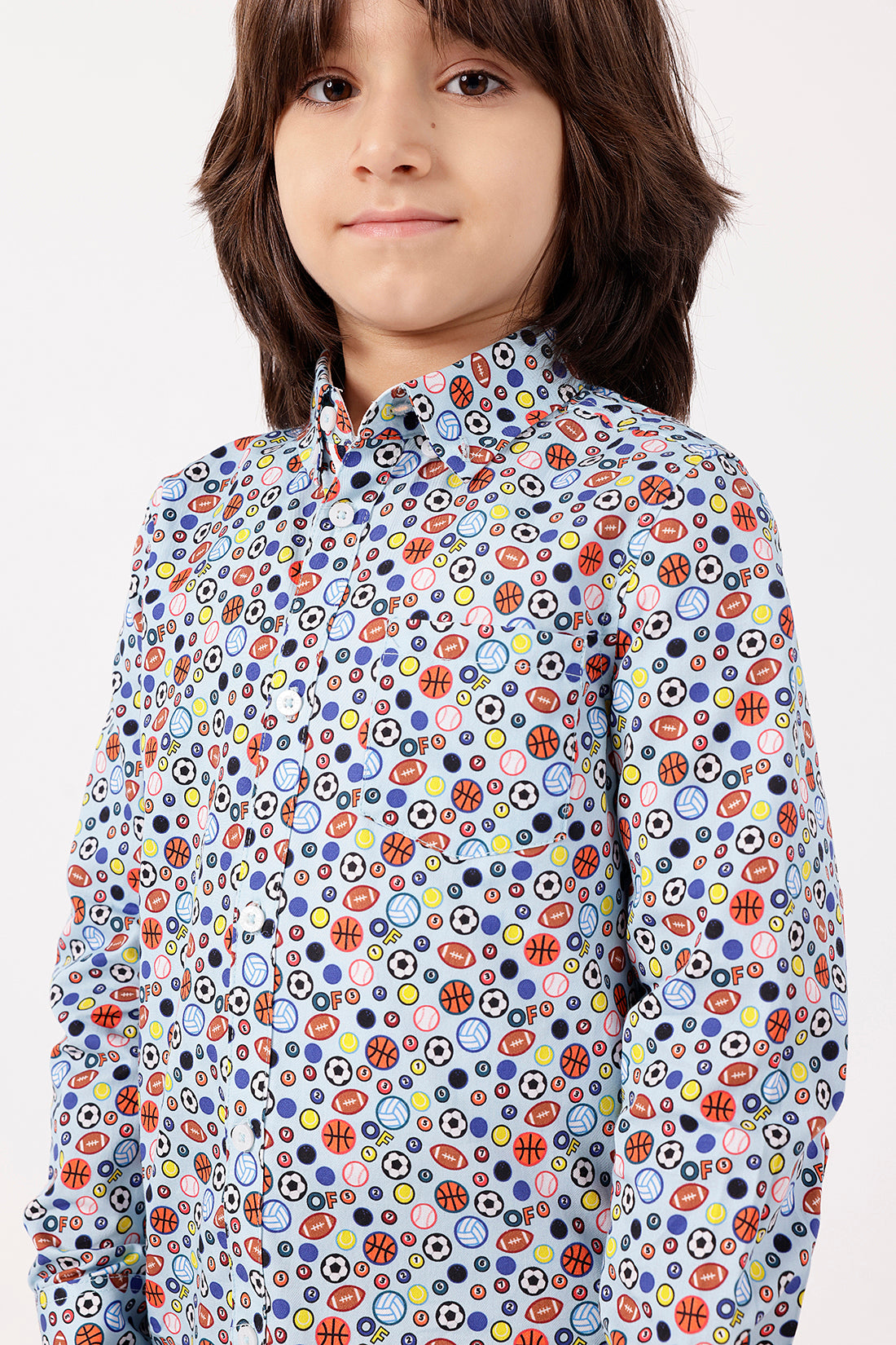 Boys Multicolor Printed Cotton Shirt