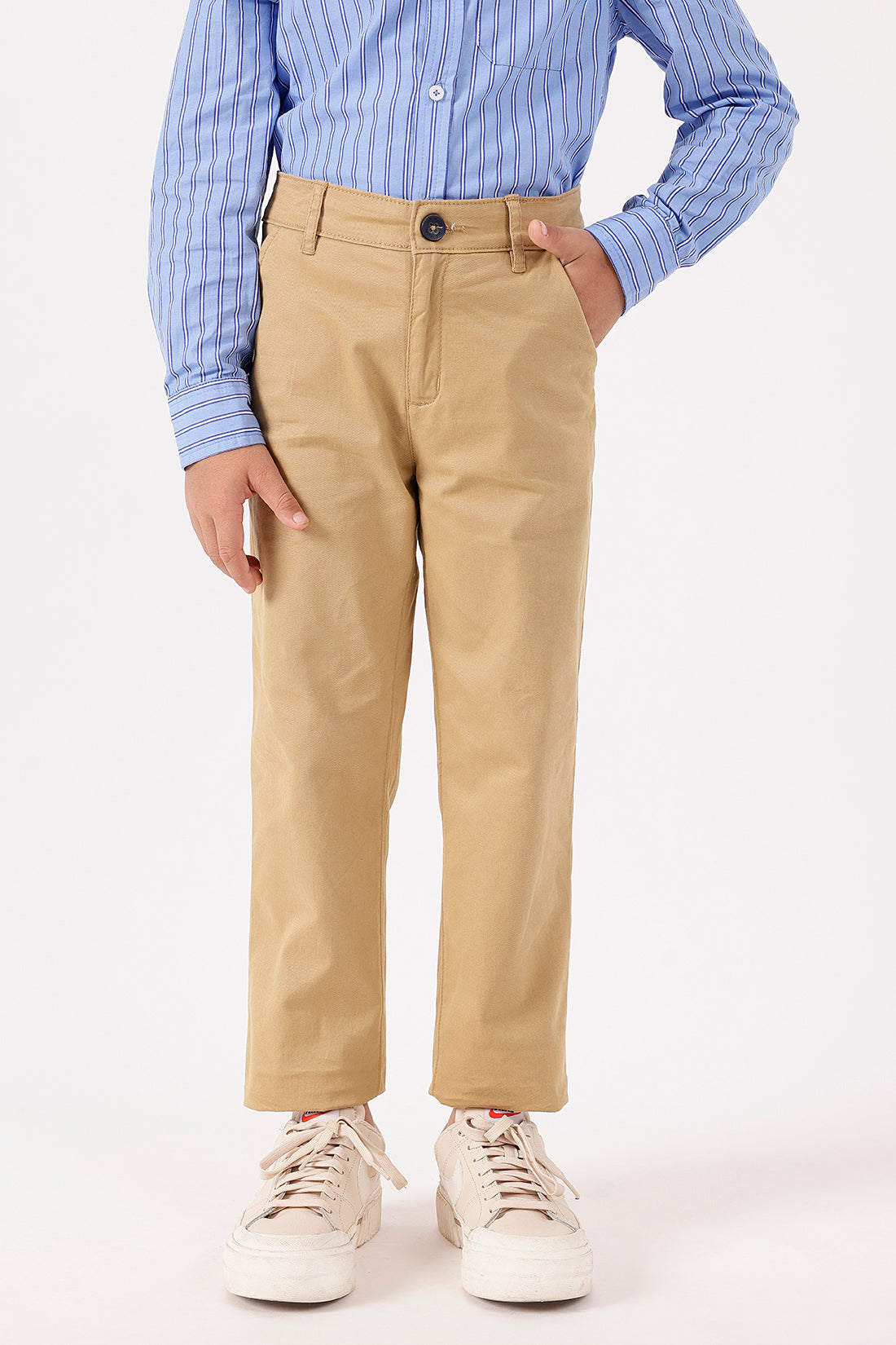 Boys’ Khaki Straight Fit Trousers