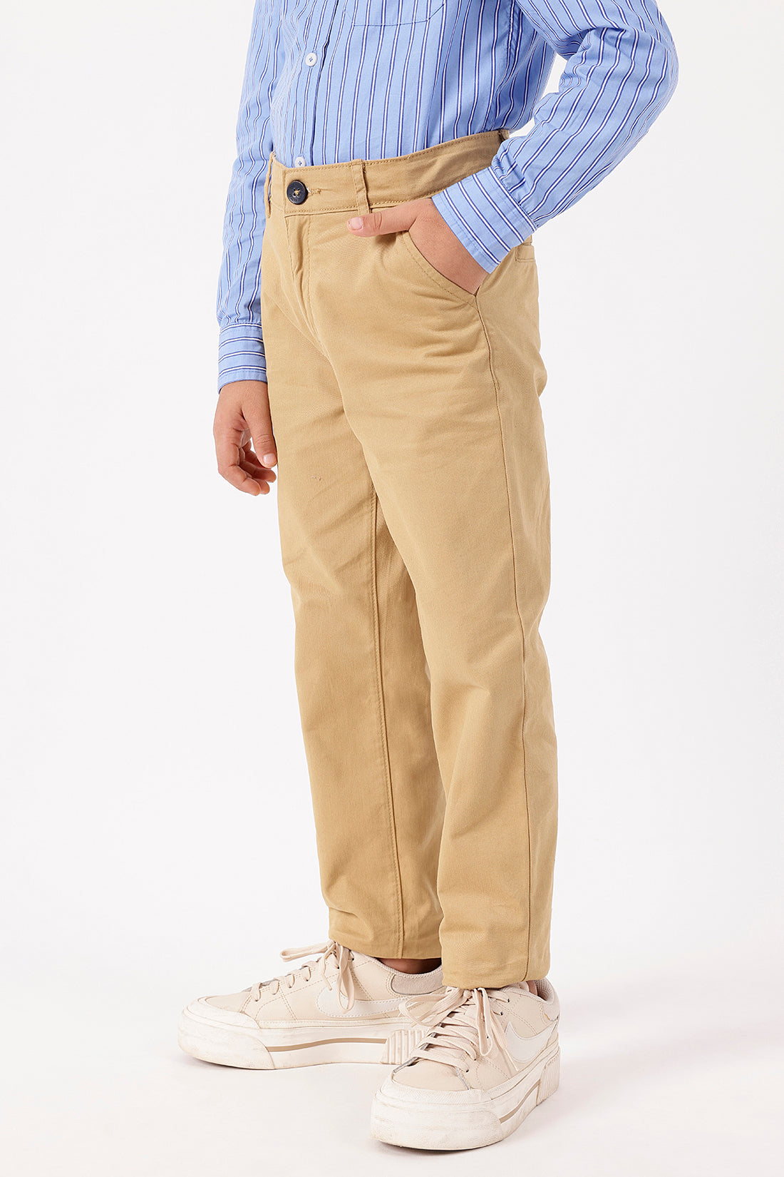 Boys’ Khaki Straight Fit Trousers