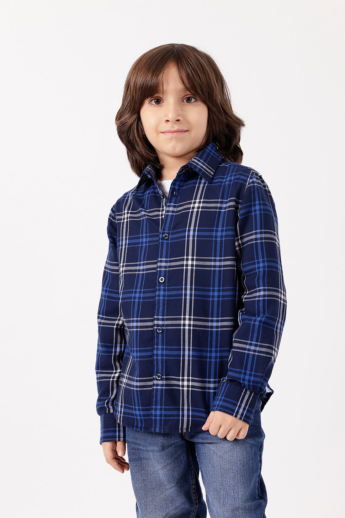 Boys Blue Checked Shirt