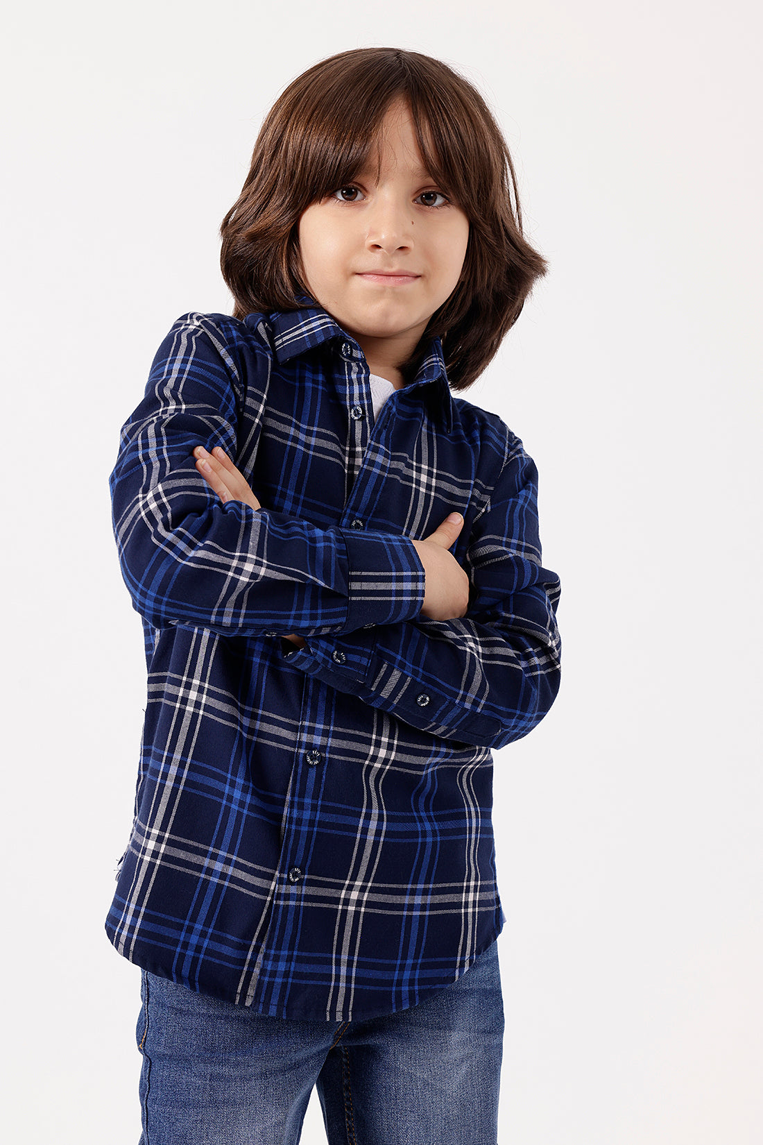 Boys Blue Checked Shirt
