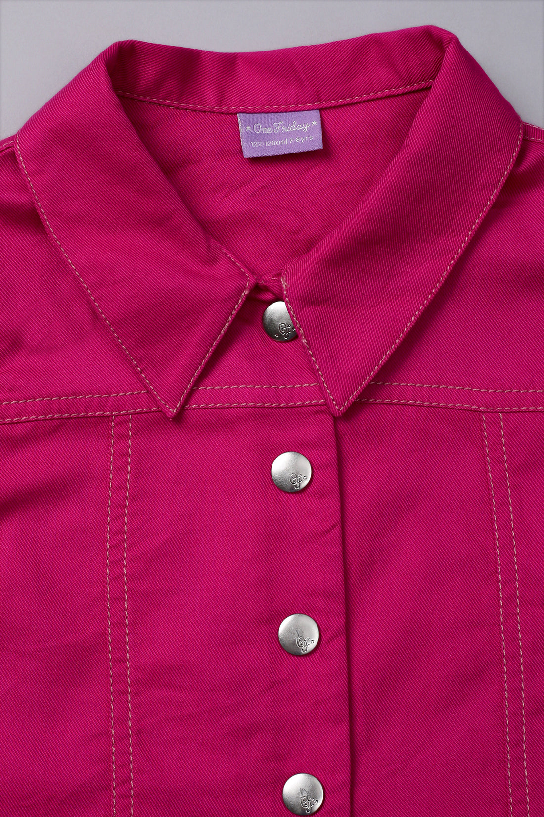 One Friday Kids Girls Collared Cotton Pink Top