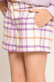 One Friday Varsity Chic Checkered Charm Shorts for Girls