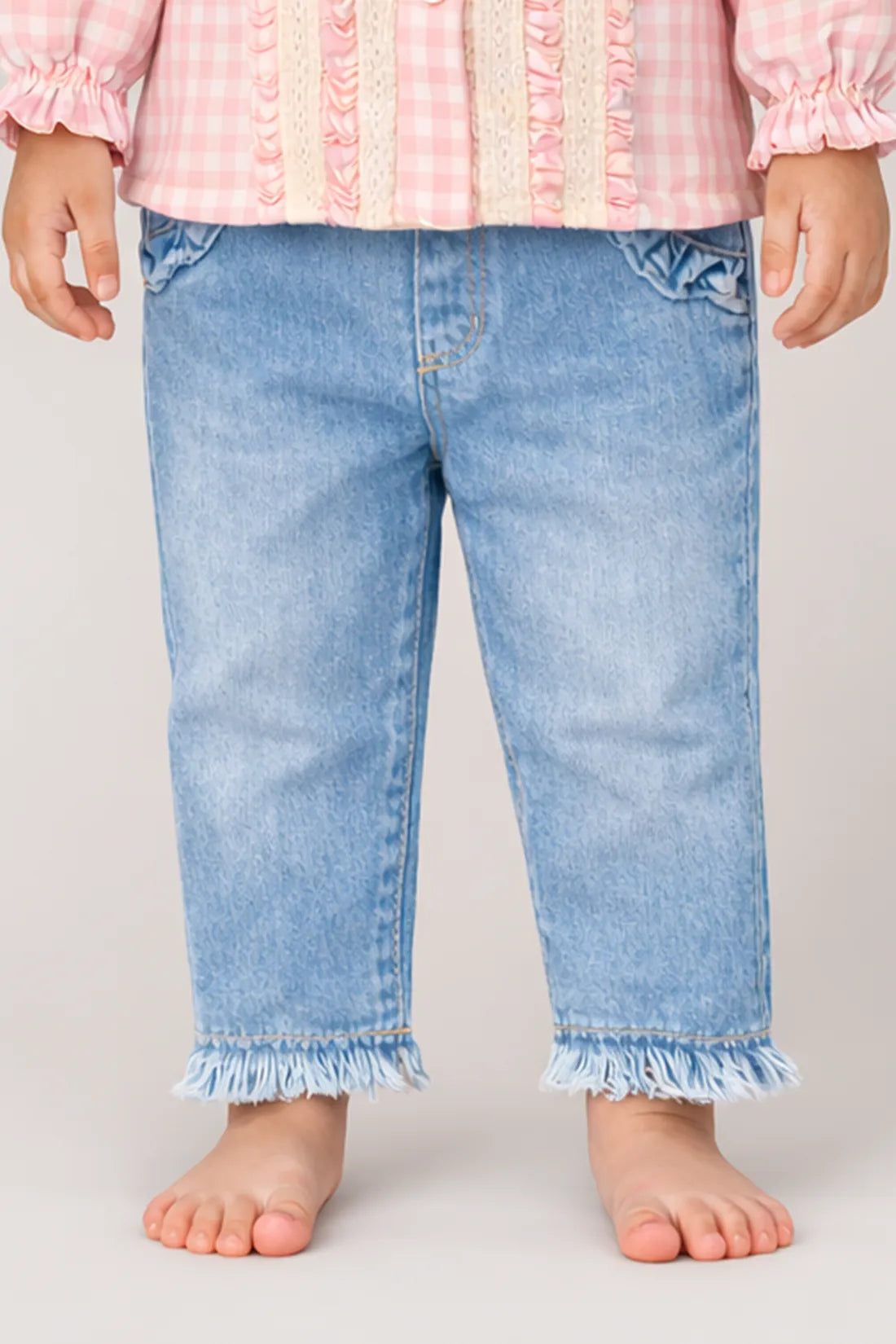 Baby Girls Multi Color Checked Clothing Set