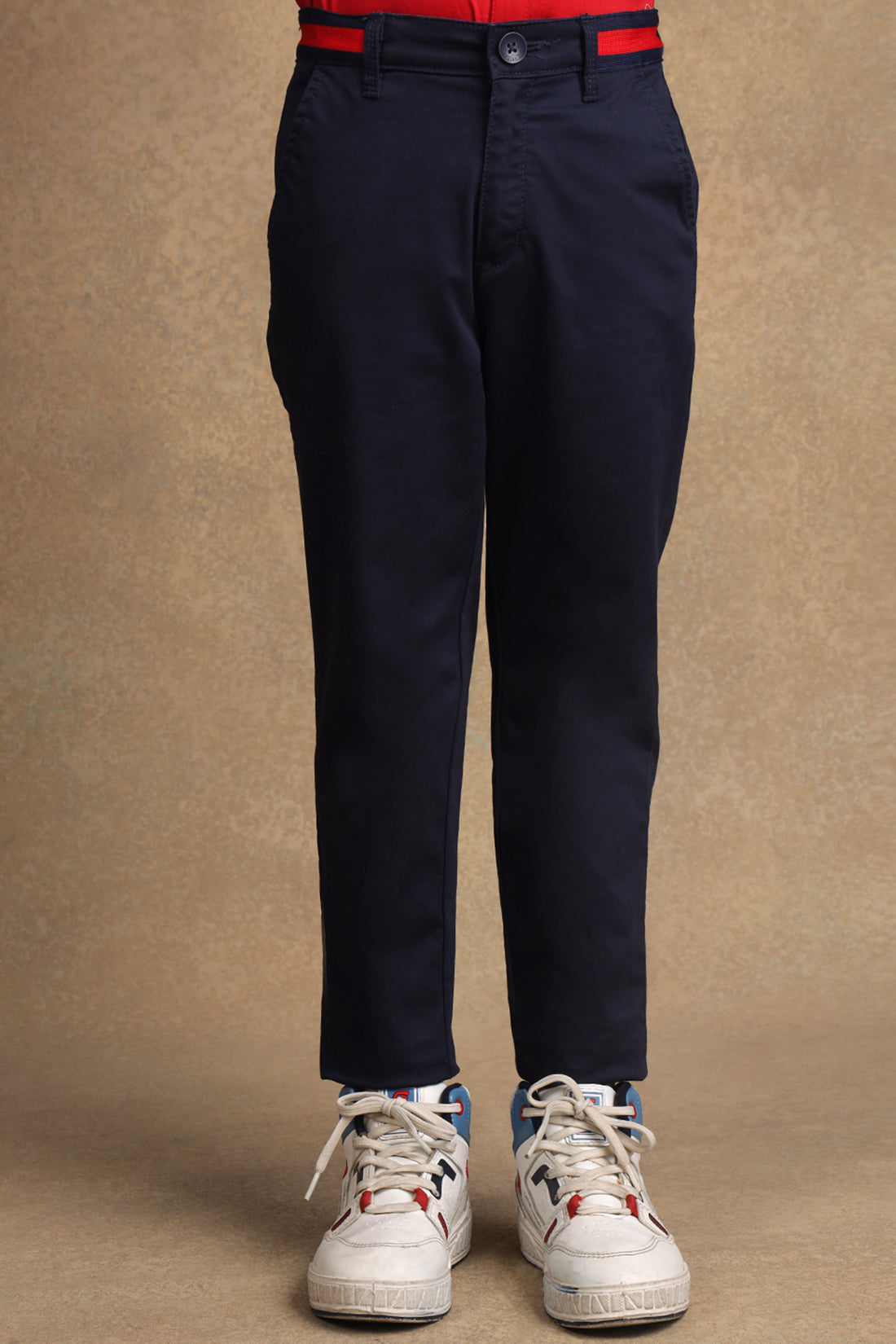 Boys Navy Blue Regular Fit Trouser