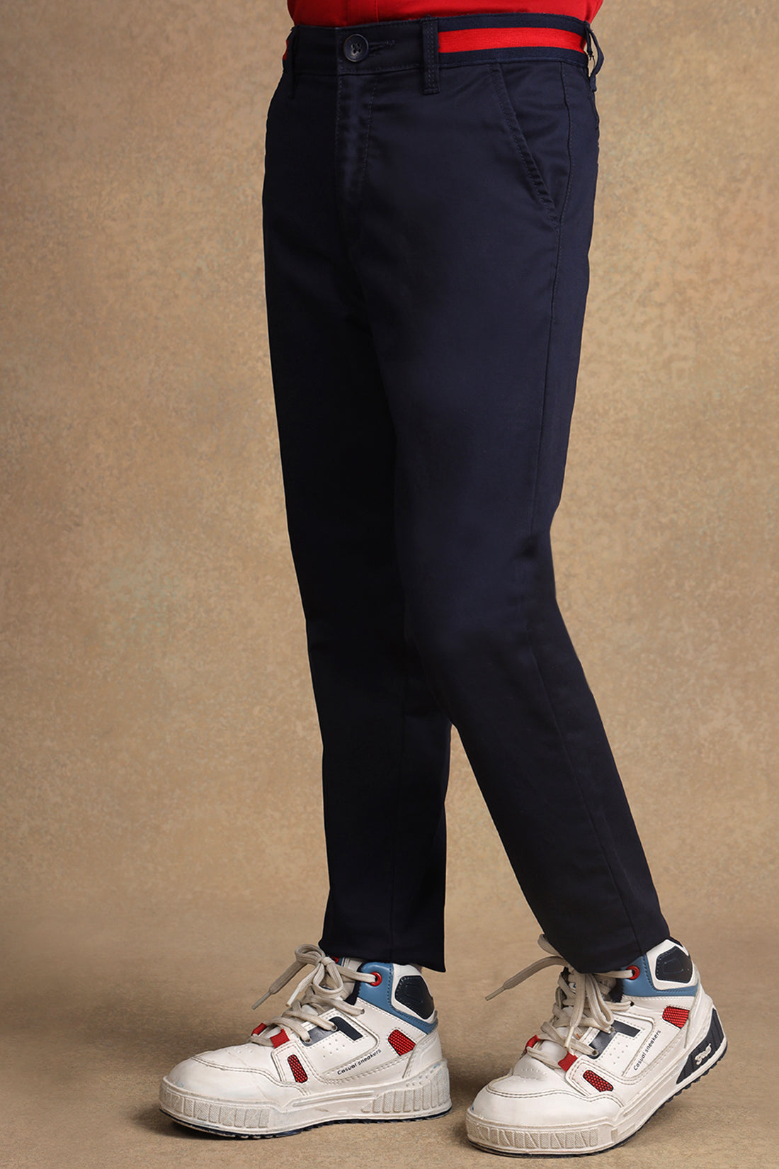 Boys Navy Blue Regular Fit Trouser