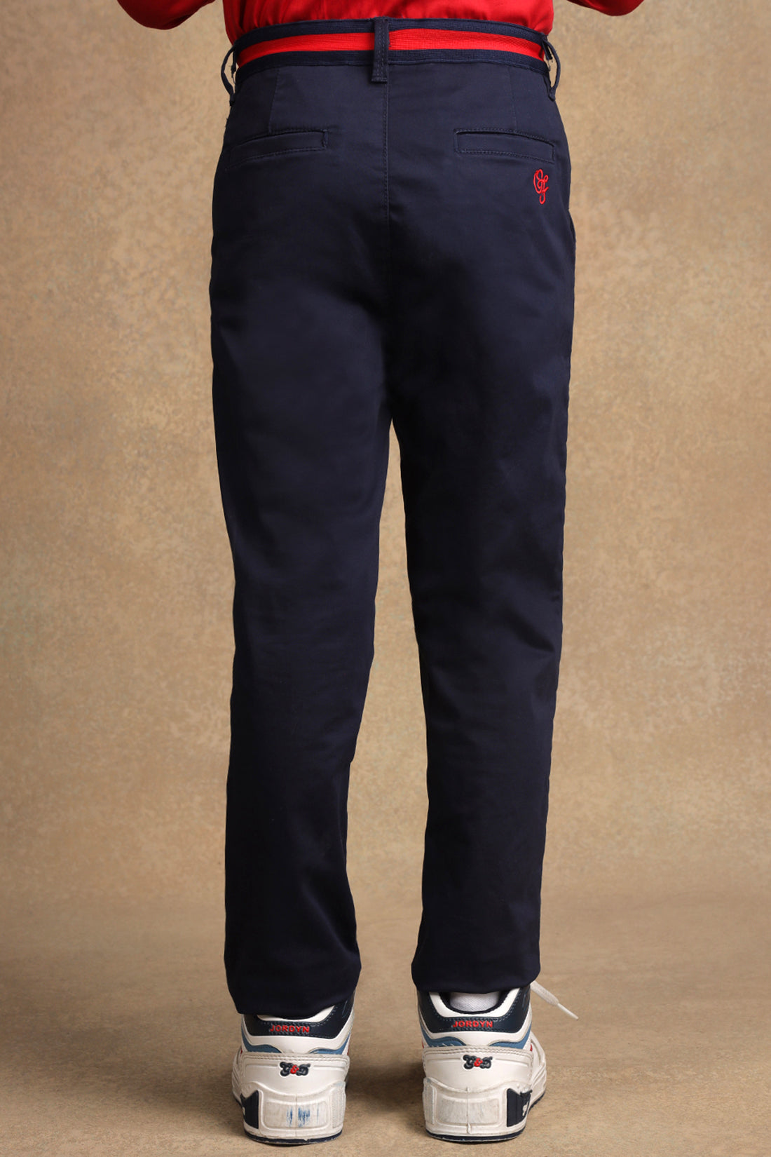 Boys Navy Blue Regular Fit Trouser