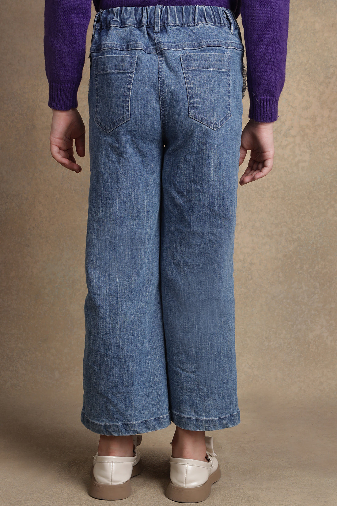Girls Blue Denim Flared Jeans
