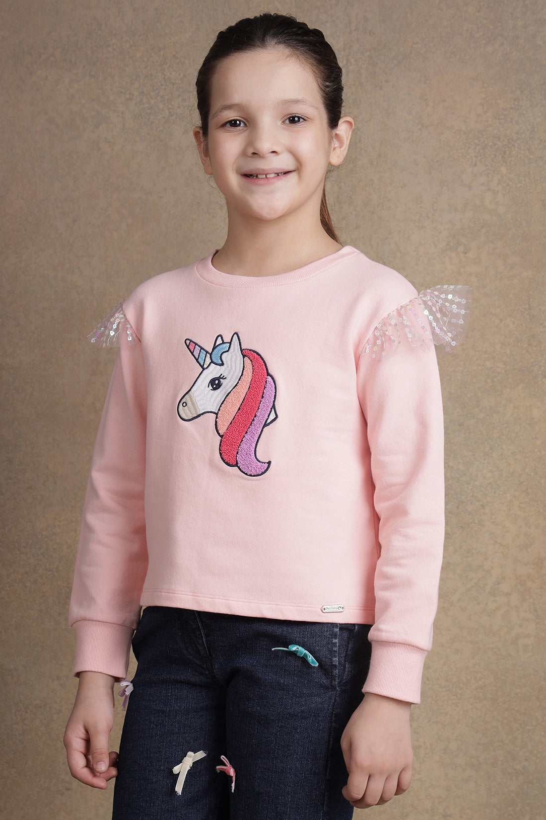 One Friday Kids Girls Pink Solid Top