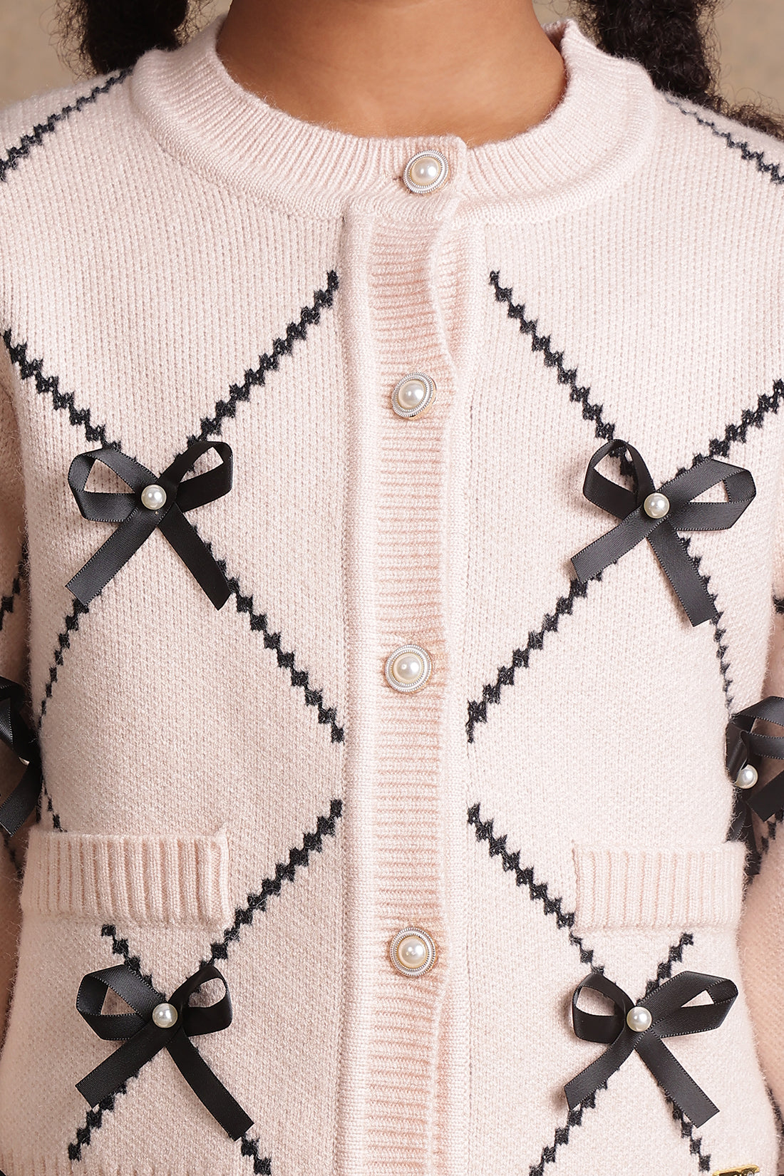 Girls Nude Solid Sweater