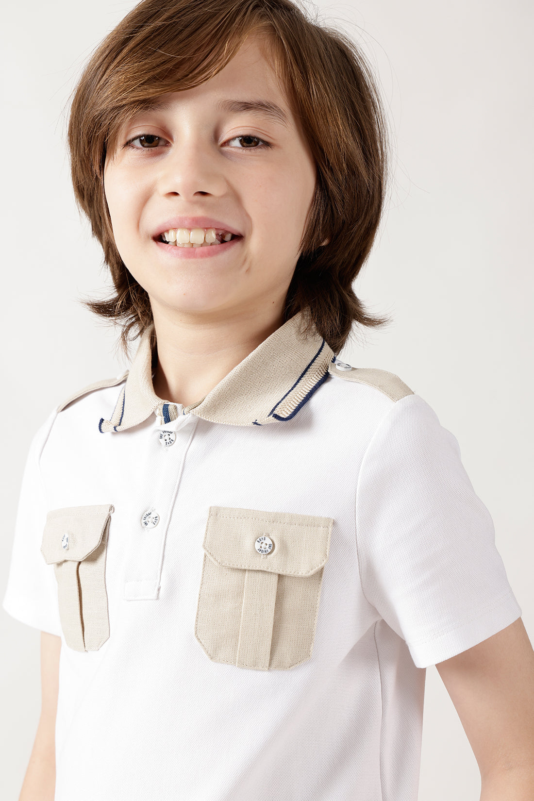Boys White Regular Fit Short Sleeve Solid T-Shirts