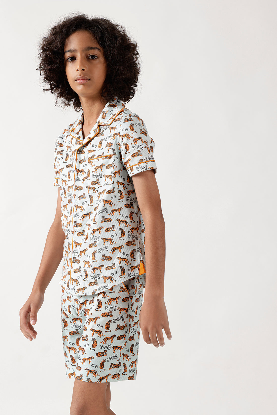 Boys Multi-Colored Half Sleeve Printed Co-Ord Set by One Friday