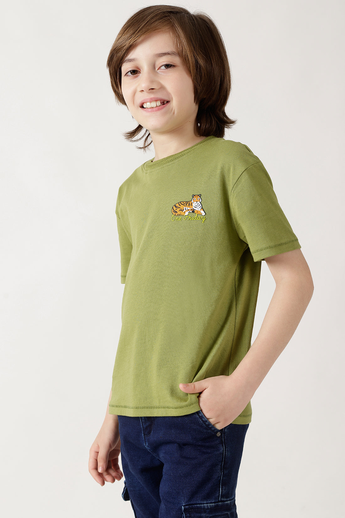 happy boy in t-shirt