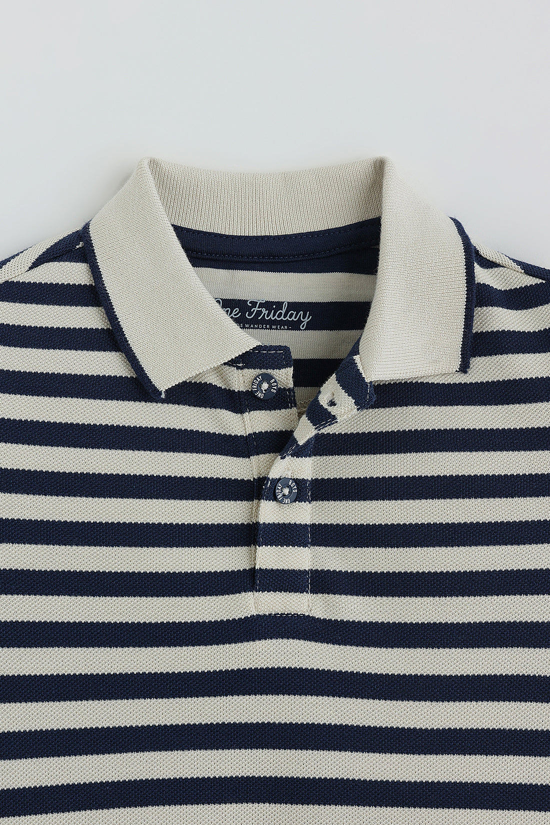 Kids Boys Blue Regular Short Sleeve Yarn Dyed T-Shirt