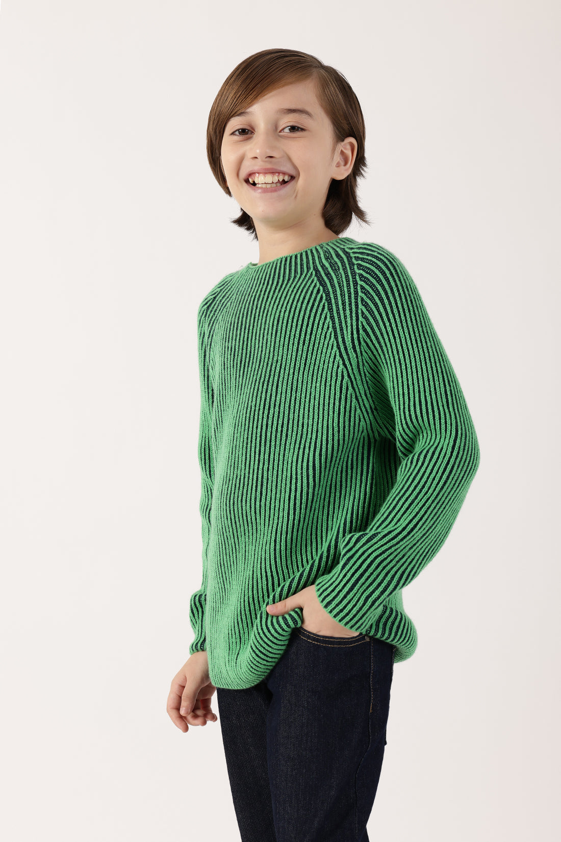 Boys Green Sweater – Round Neck