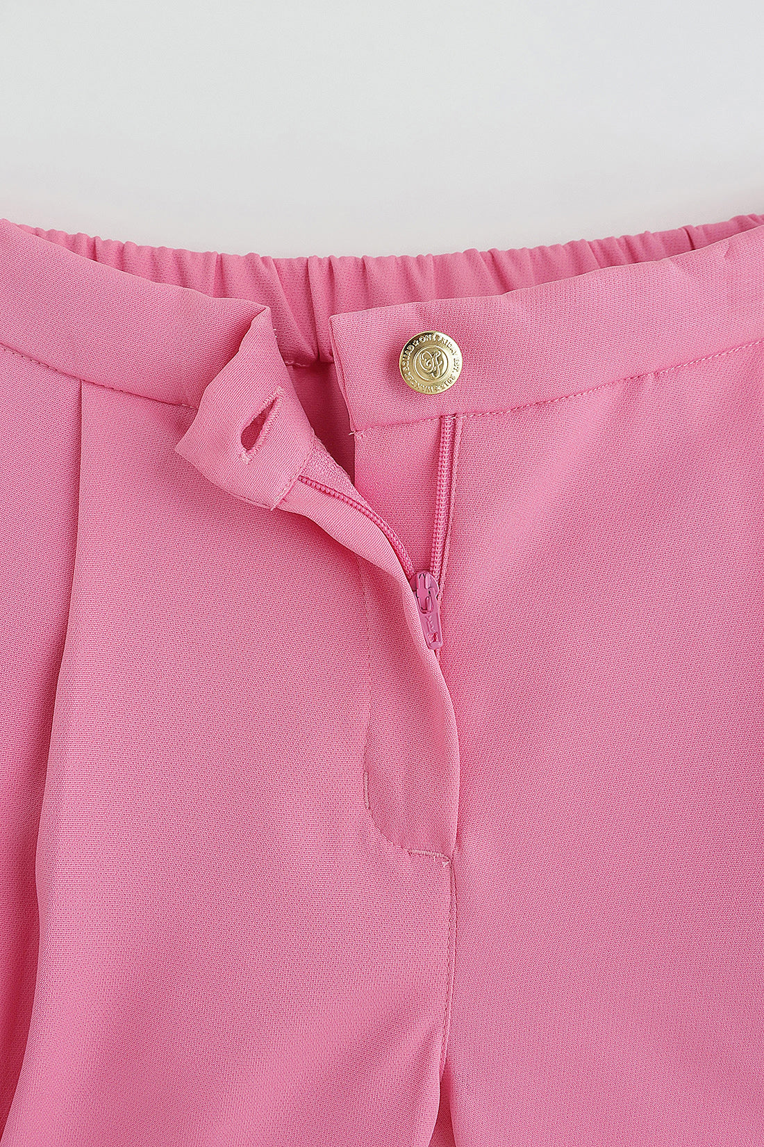 Girls Pink Regular Fit Solid Shorts by One Friday