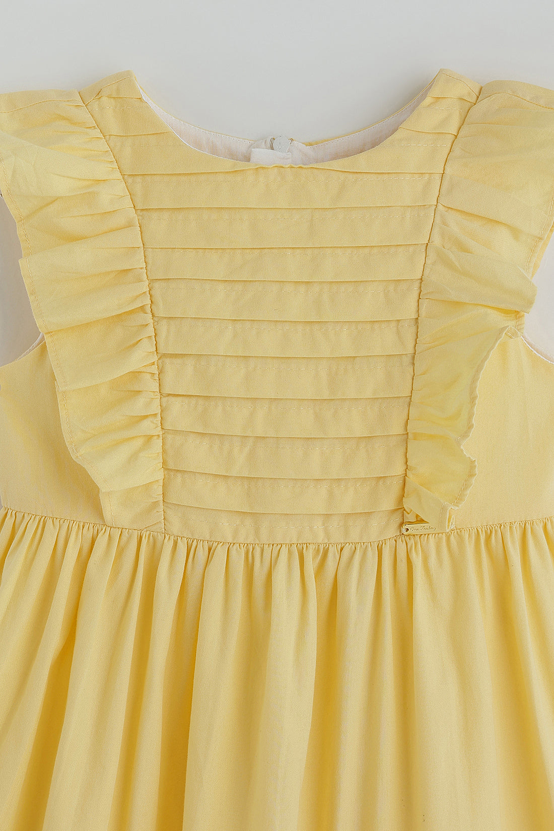 One Friday Girls Yellow Solid Dress
