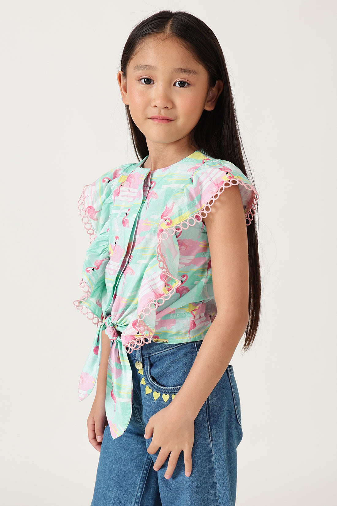 One Friday Girls Multi Animal Printed Top