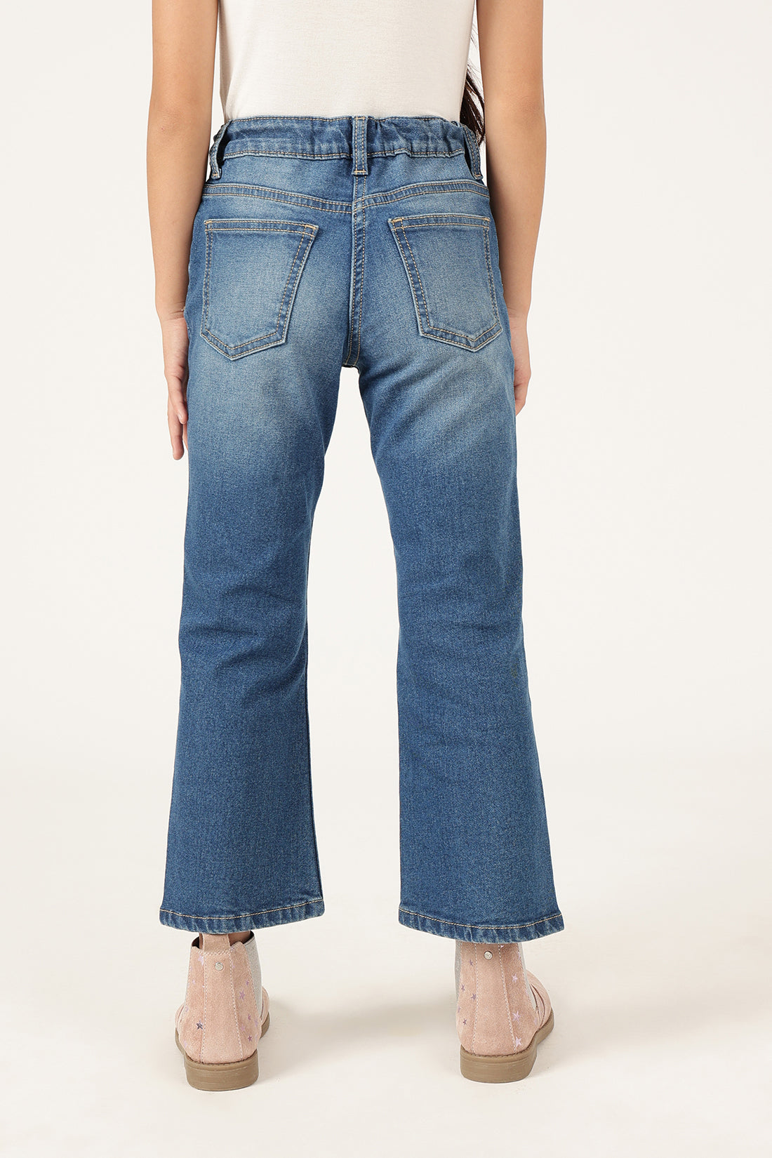 Girls Blue Classic Fit Cotton Denim Jeans | One Friday