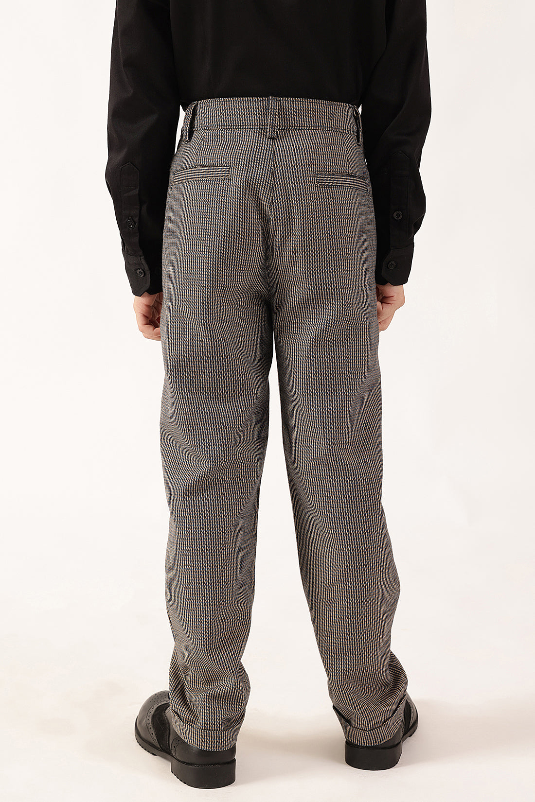 Boys Multi-Colored Solid Woven Trousers