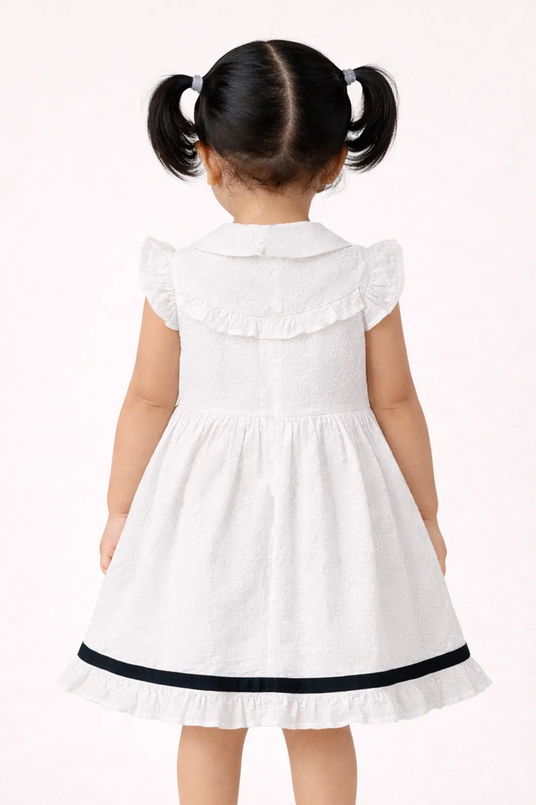 Baby Girls White Schiffli Cotton Dress