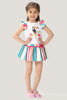 One Friday Baby Girls Multicolored Round Neck White Dress