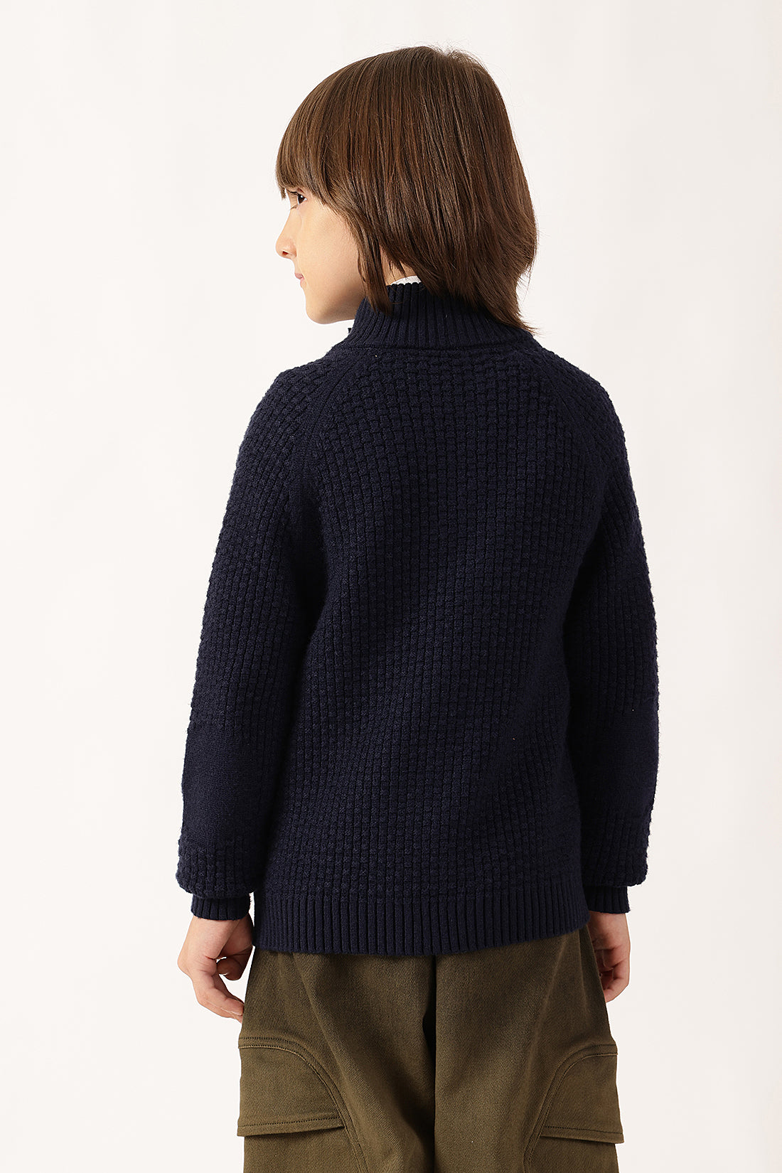 Boys Navy Blue Knit Cardigan One Friday
