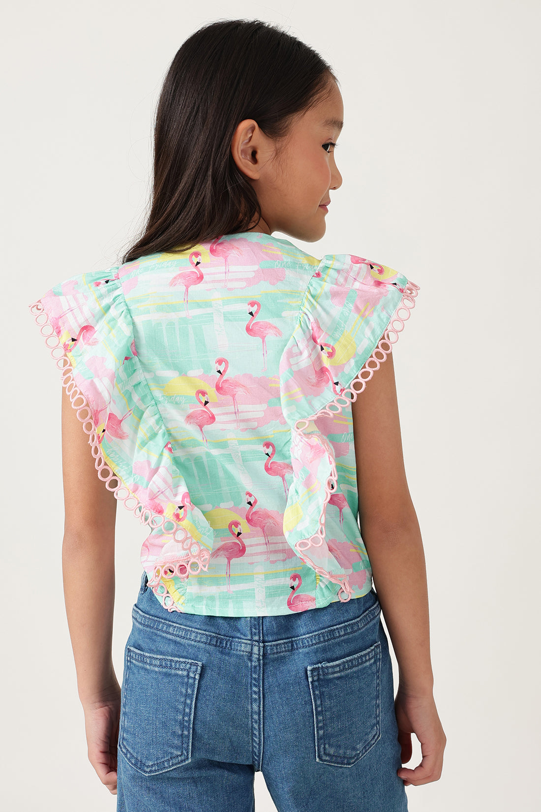 One Friday Girls Multi Animal Printed Top