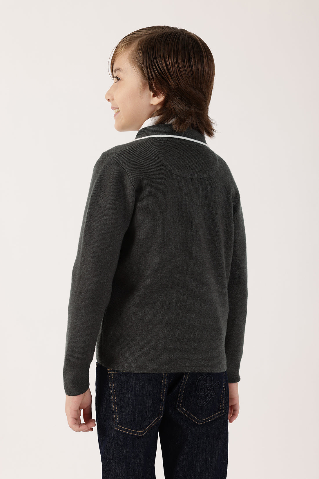Boys Grey Knit Cardigan One Friday