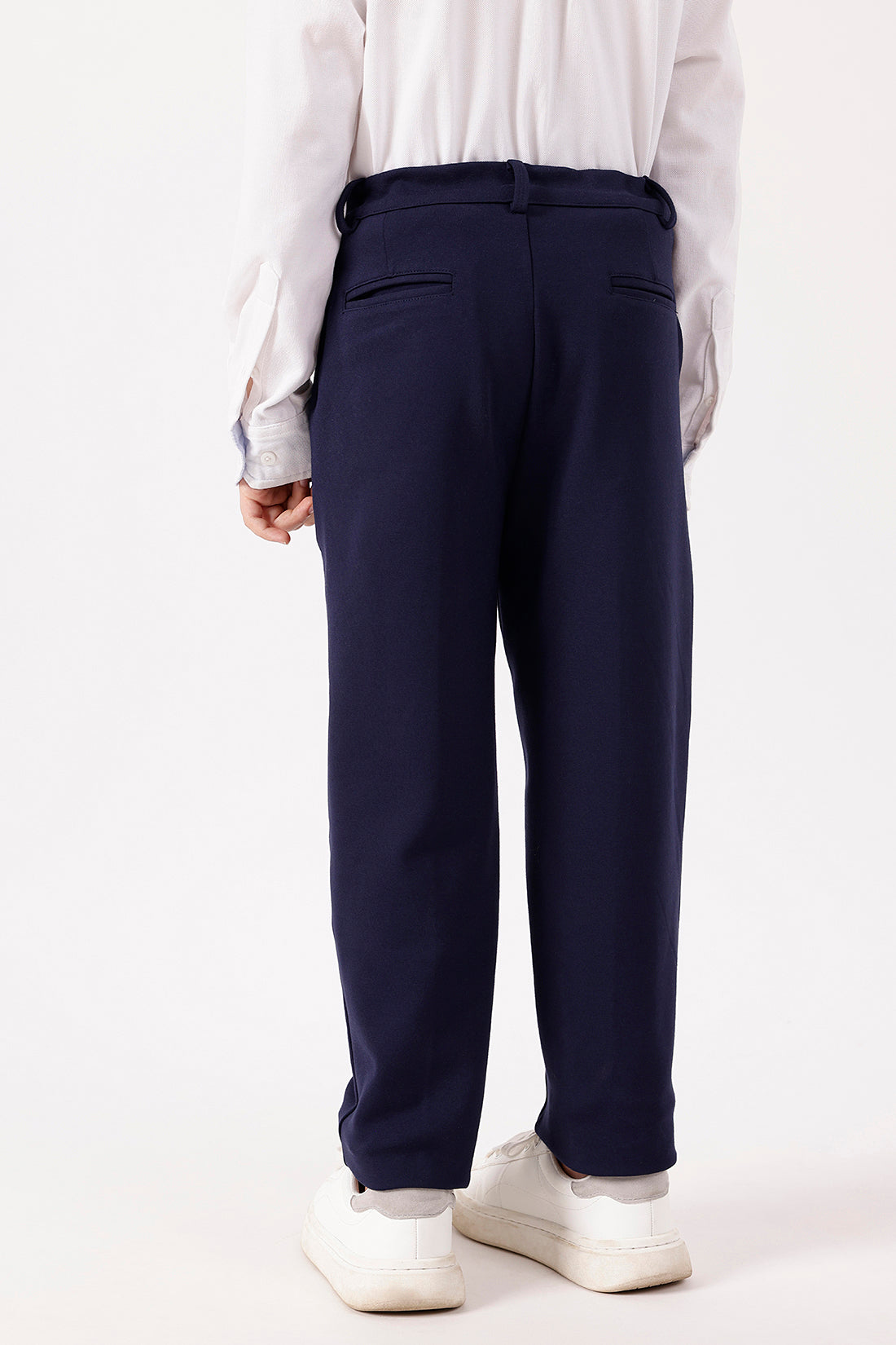 Boys Navy Blue Lycra Trouser