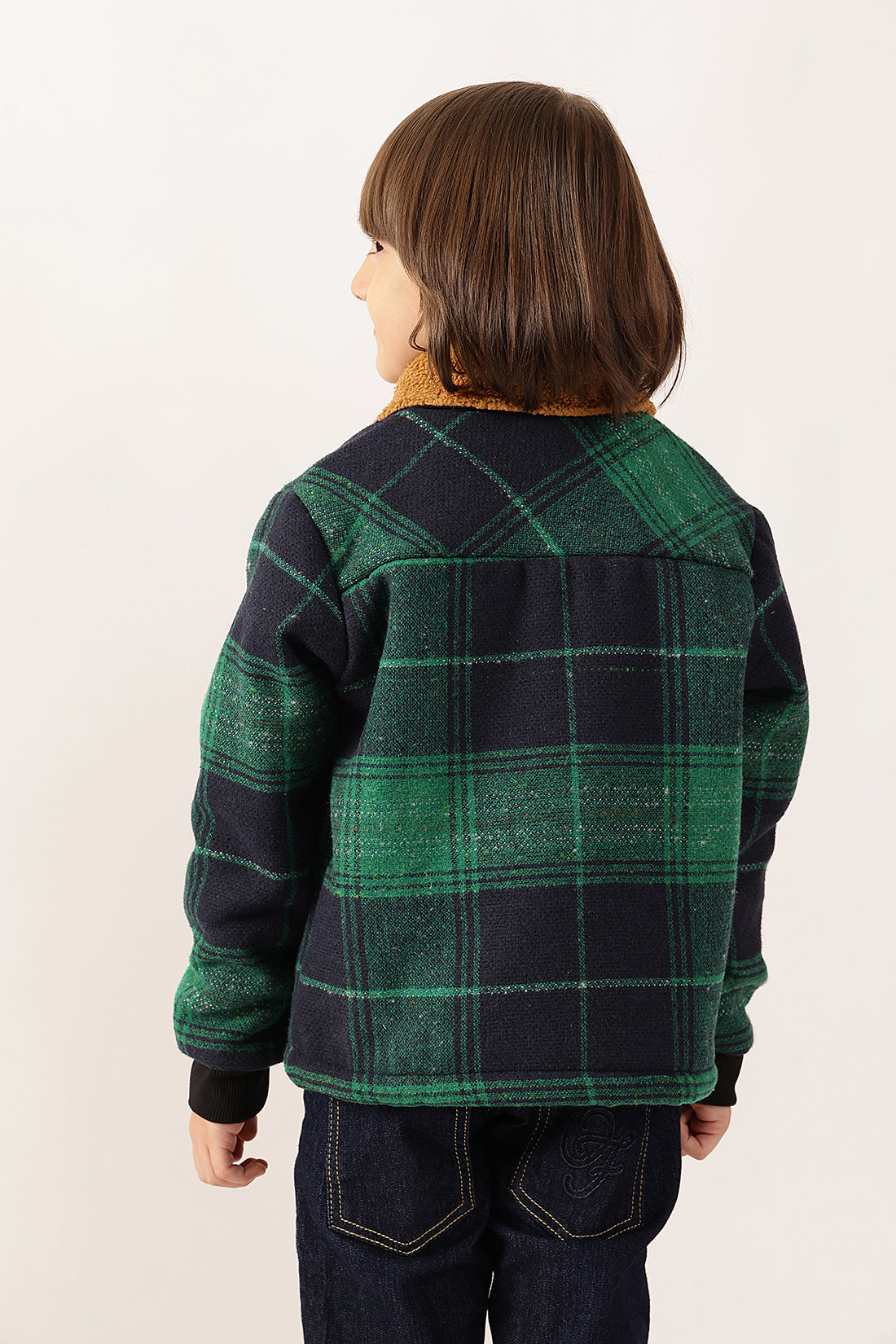 Boys Green Checked Jacket One Friday