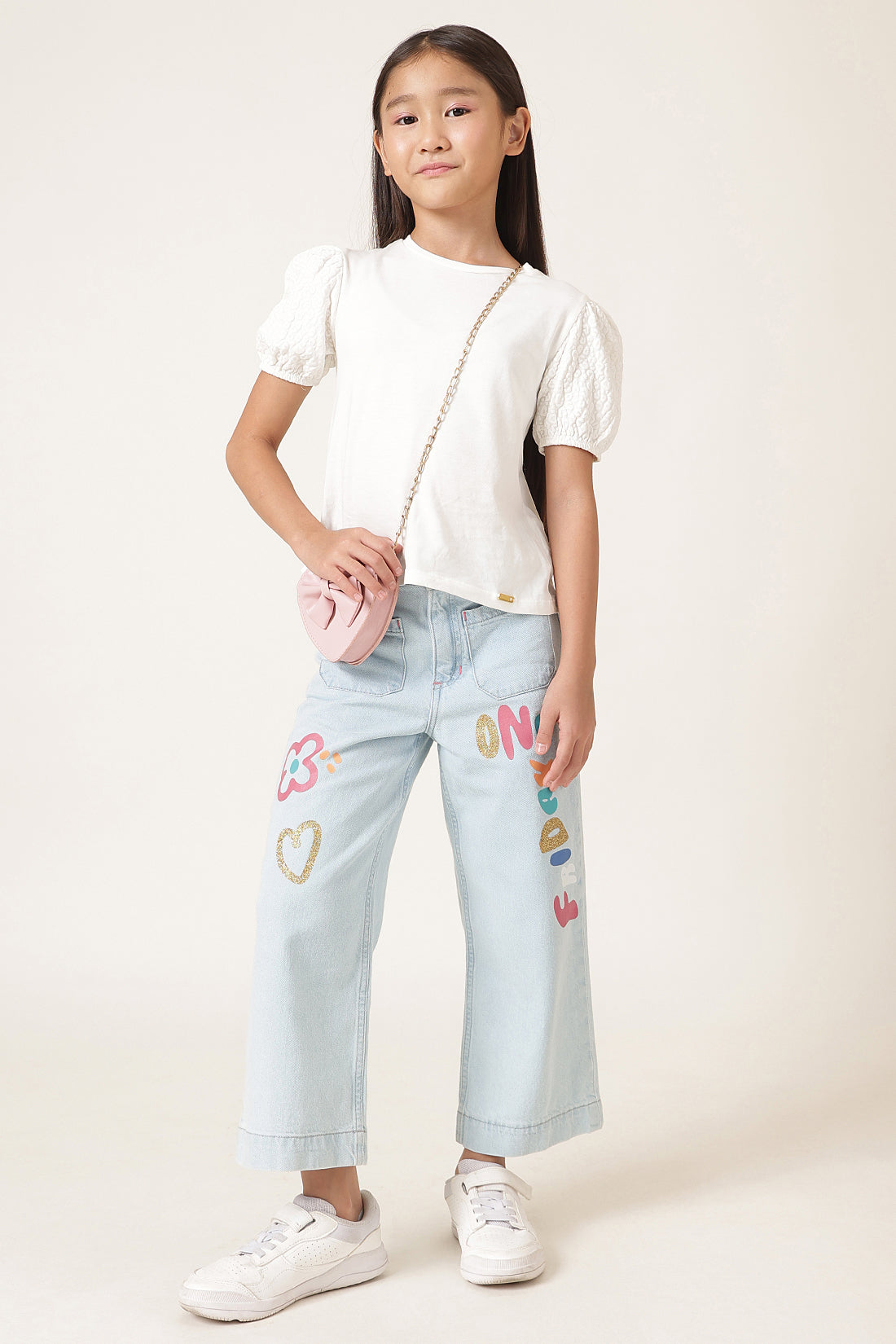 Girls Blue Denim Cotton Slim Fit Jeans