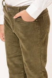 One Friday Varsity Chic Corduroy Green Trousers for Boys