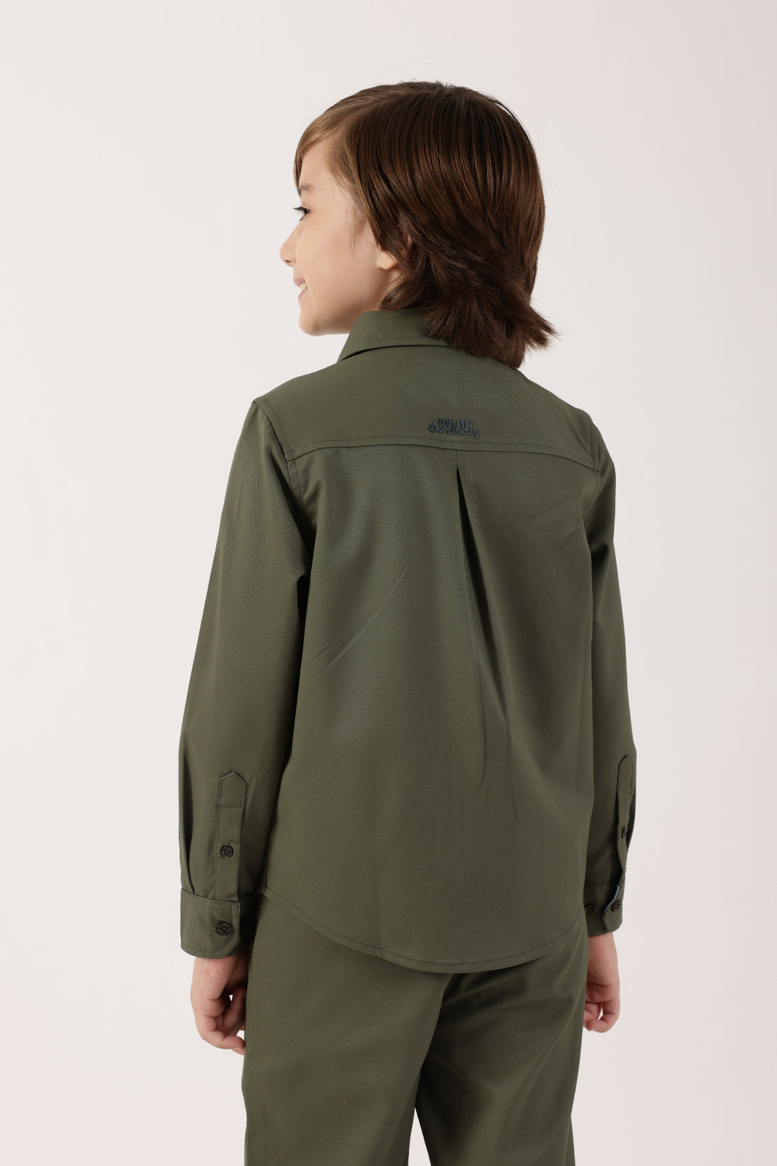 Boys Olive Cotton Knit Overshirt