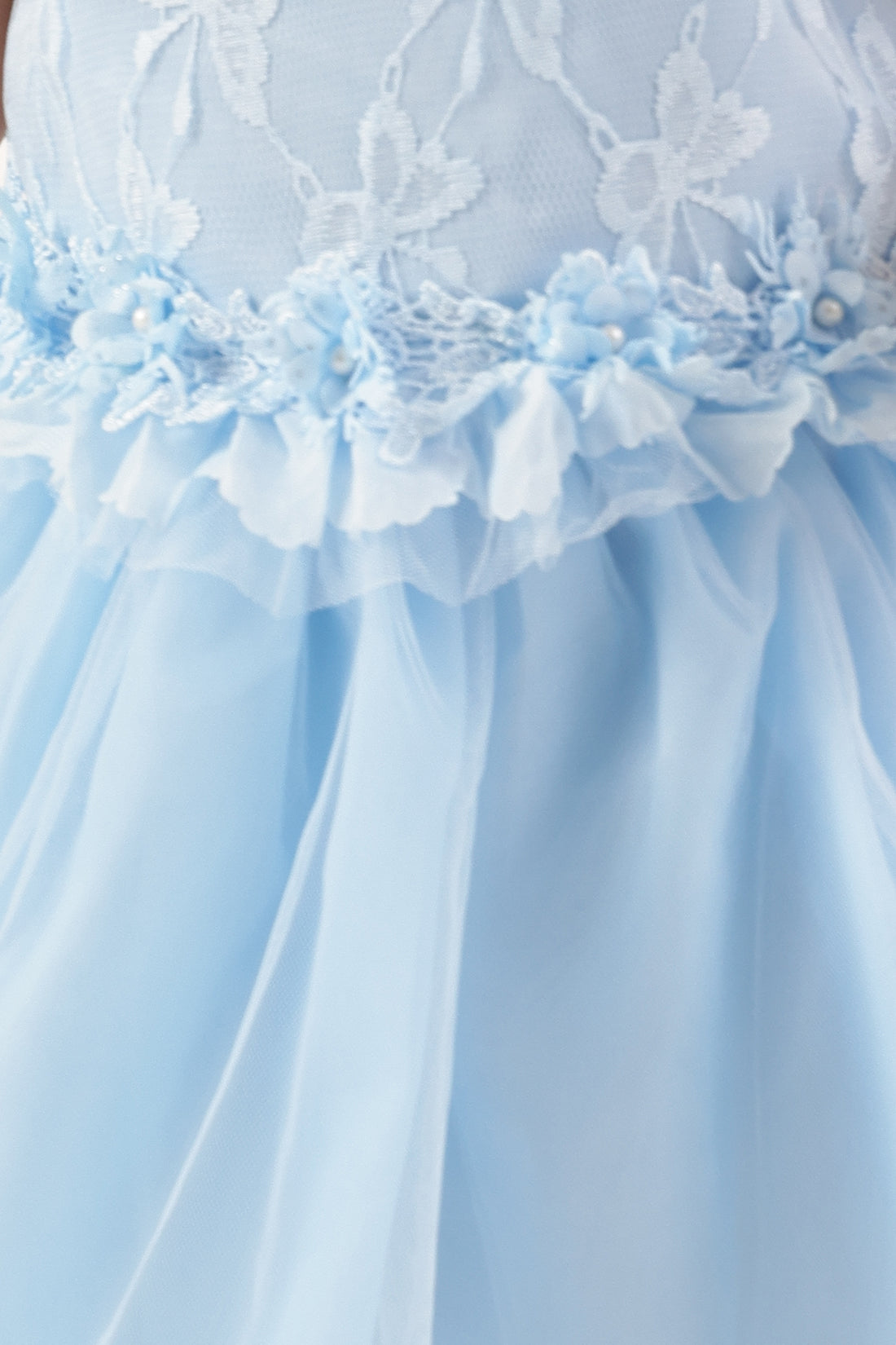 Baby Girls Blue Off-Shoulder Party Dress