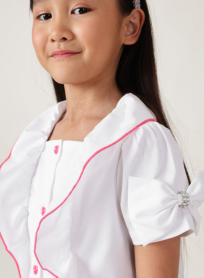 Girls White Essential Top
