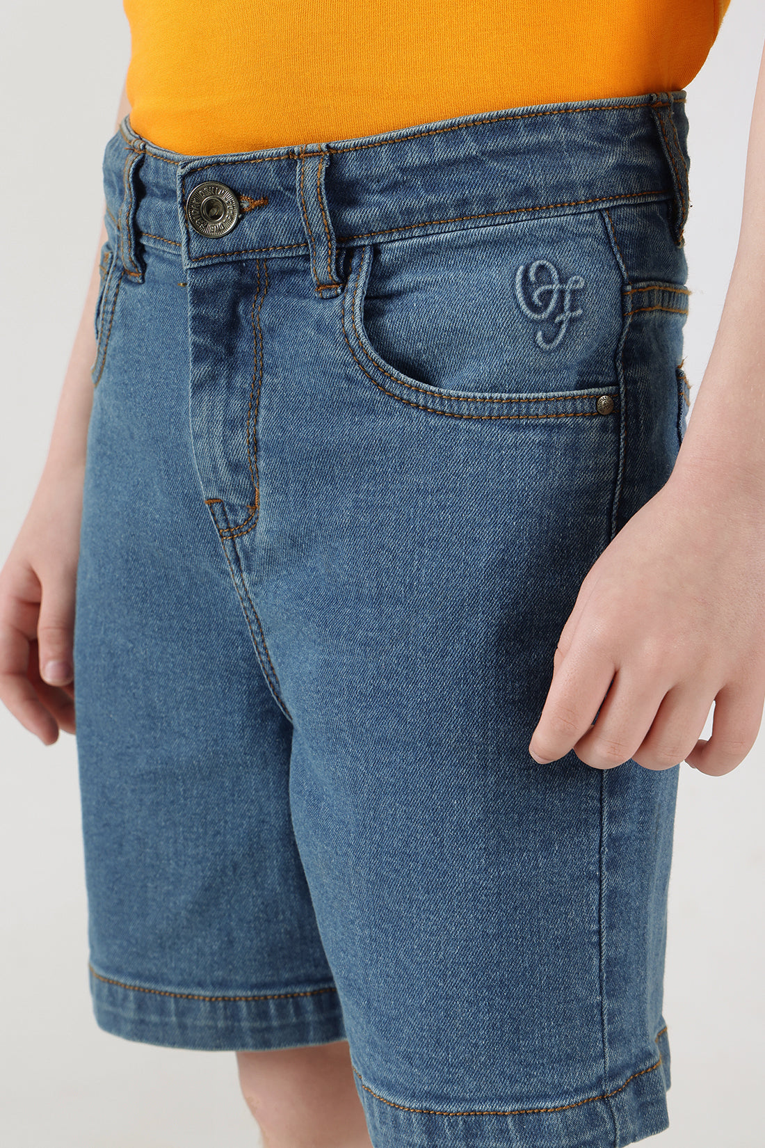 Boys Blue Denim Shorts by One Friday