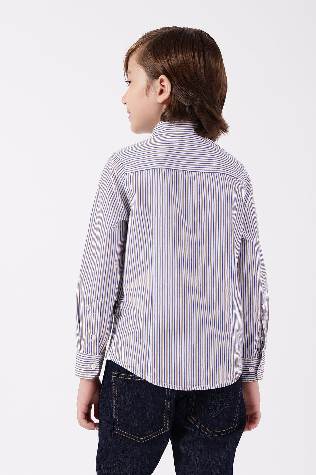 Boys Multi-Color Striped Shirt