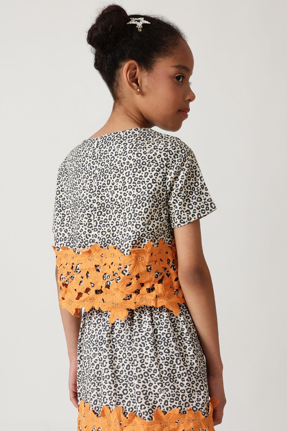 Girls Multi Color Color Regular Fit Short Sleeve Printed Tops By One Friday