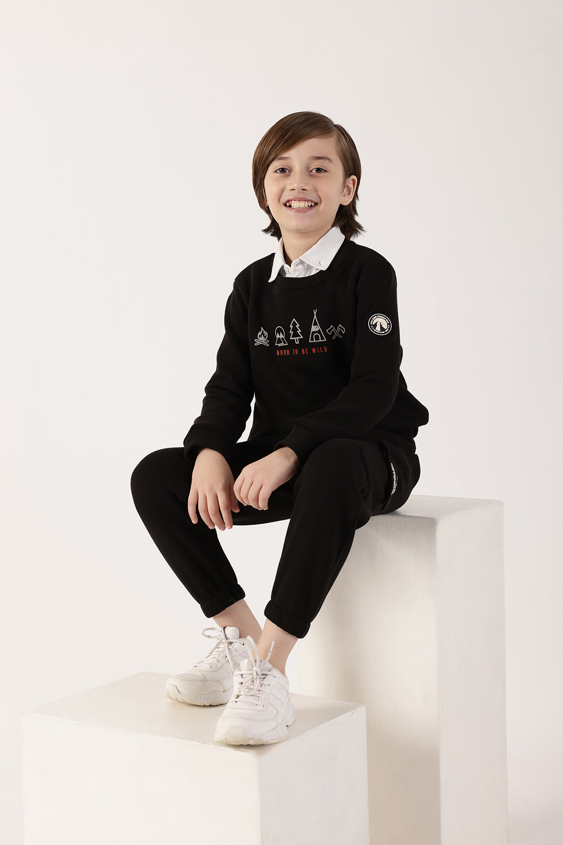 Boys Black Joggers