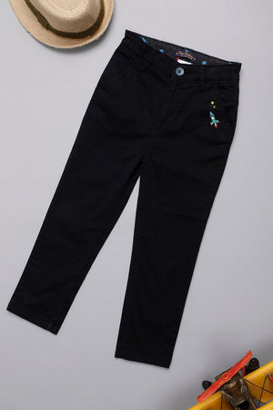 One Friday Kids Boys Mickey Black Colored Trouser