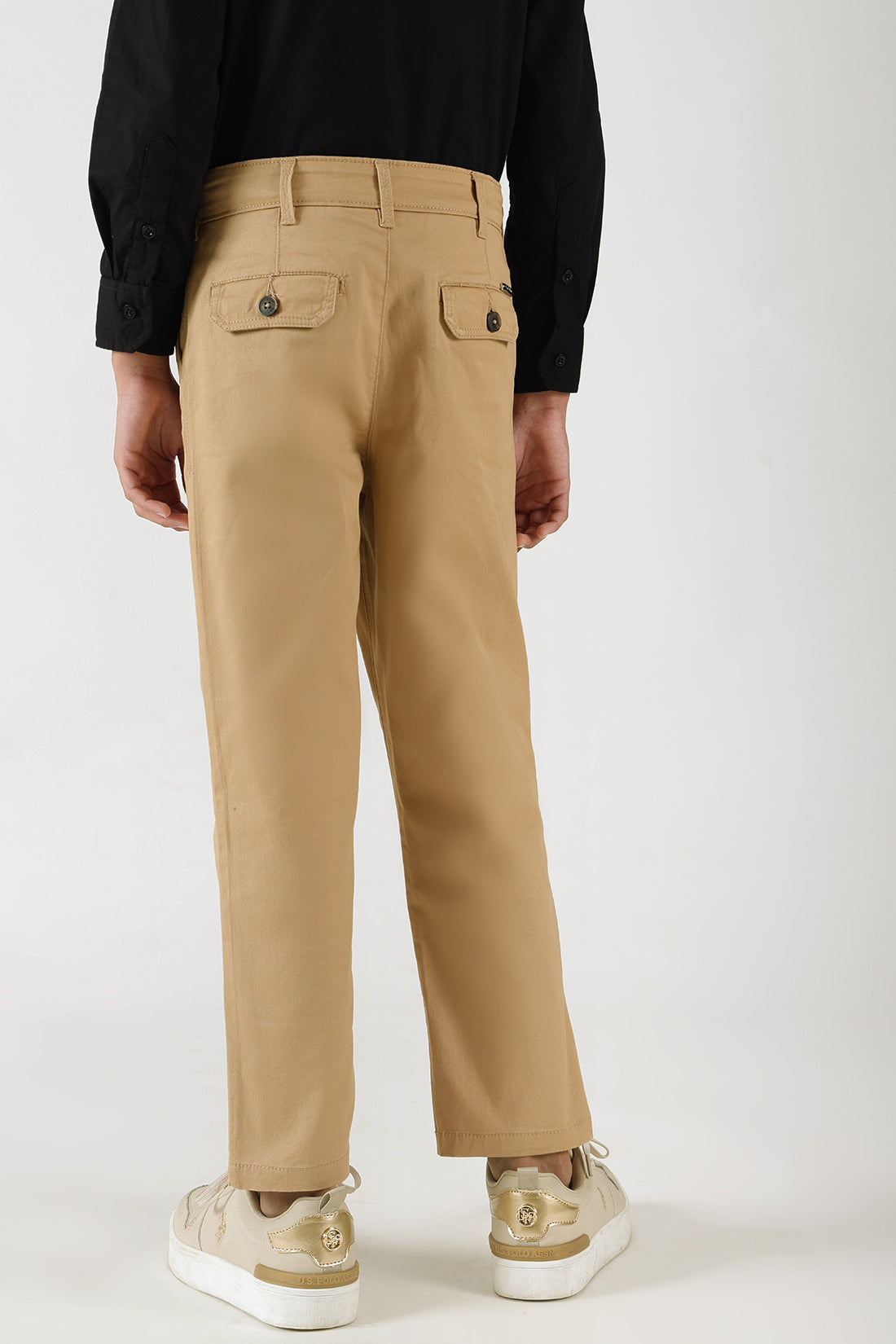 Boys Tobacco Loose Fit Solid Trouser by One Friday